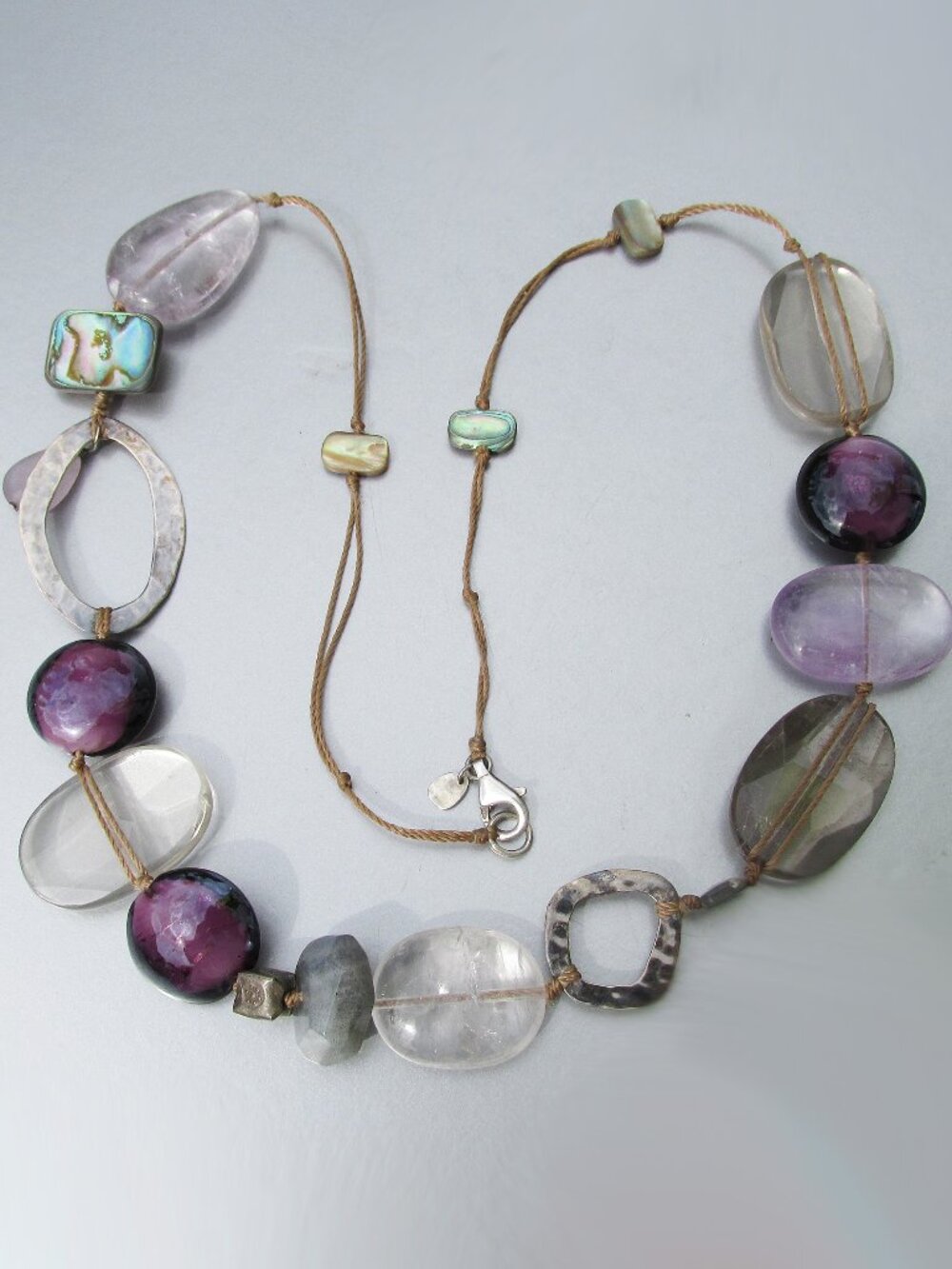 Silpada SHADES OF VIOLET Amethyst Quartz Sterling Silver Cord Necklace N2104